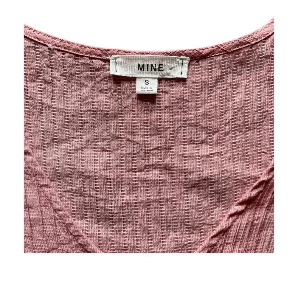Mine Pink Rose Puff Sleeves Tiered Midi Casual Dress Women’s Small - Picture 7 of 12